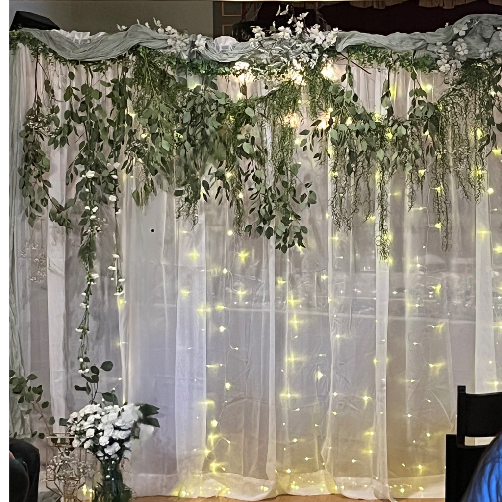 White Chiffon Fabric Panel