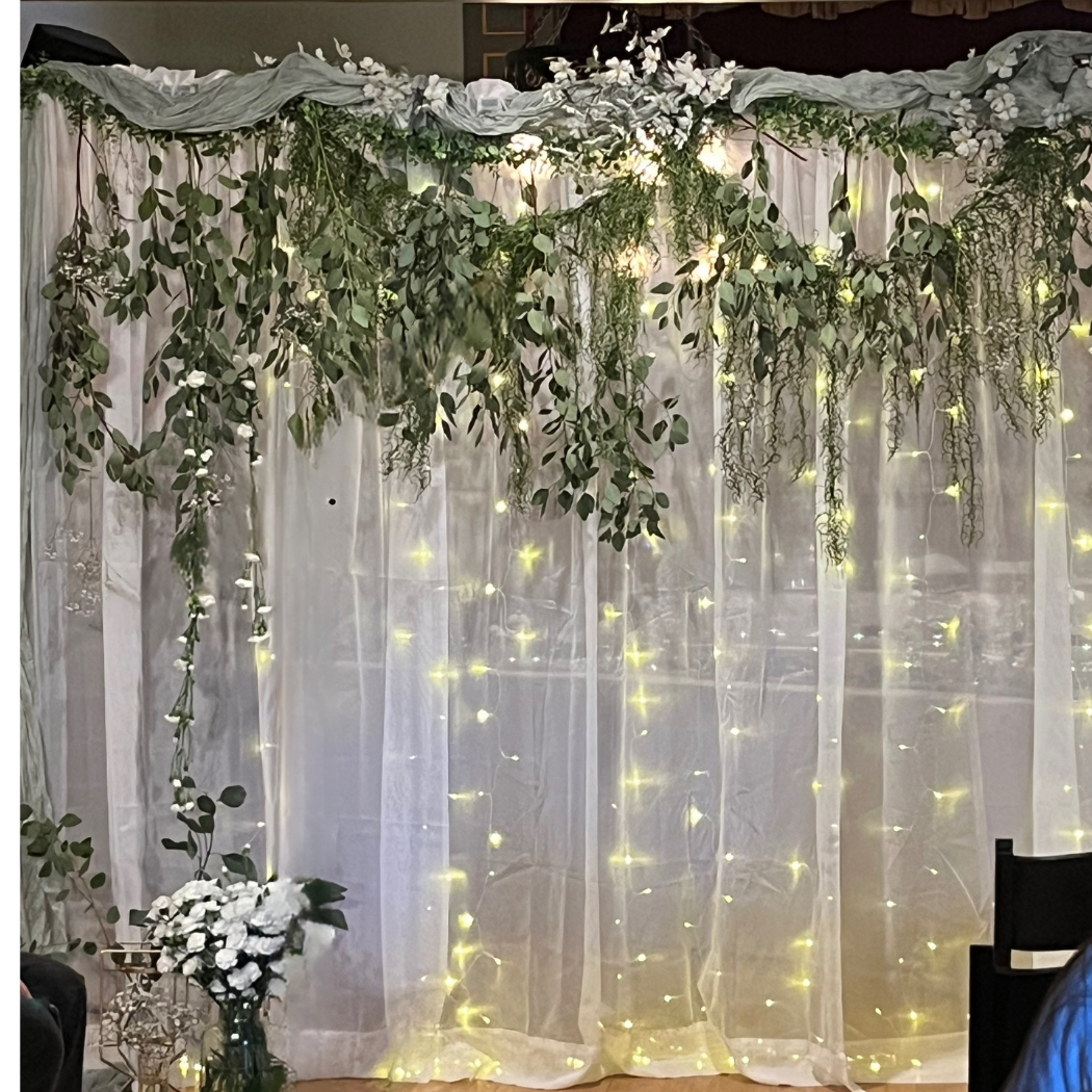 White Chiffon Fabric Panel