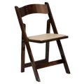Wooden chair with a white cushion on a white background